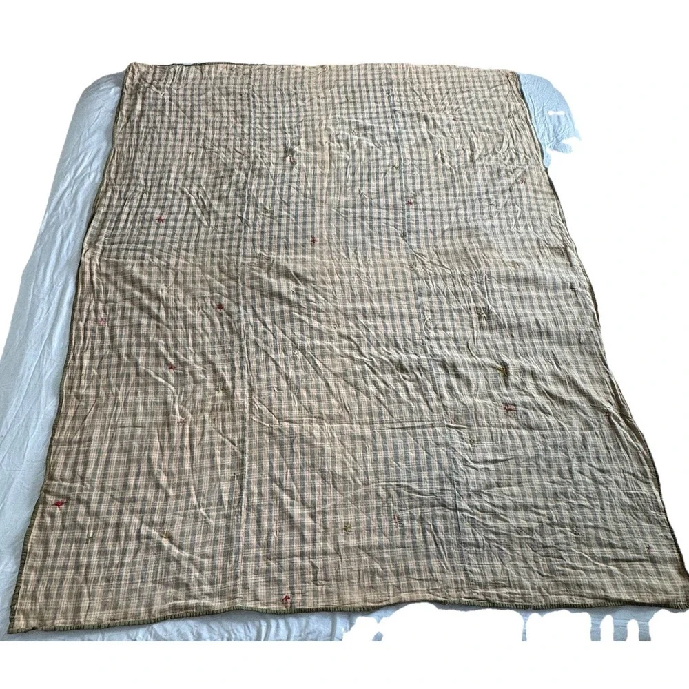 Antique‎ 1890s Tattered Crazy Quilt Hand Pieced Embroidered 60